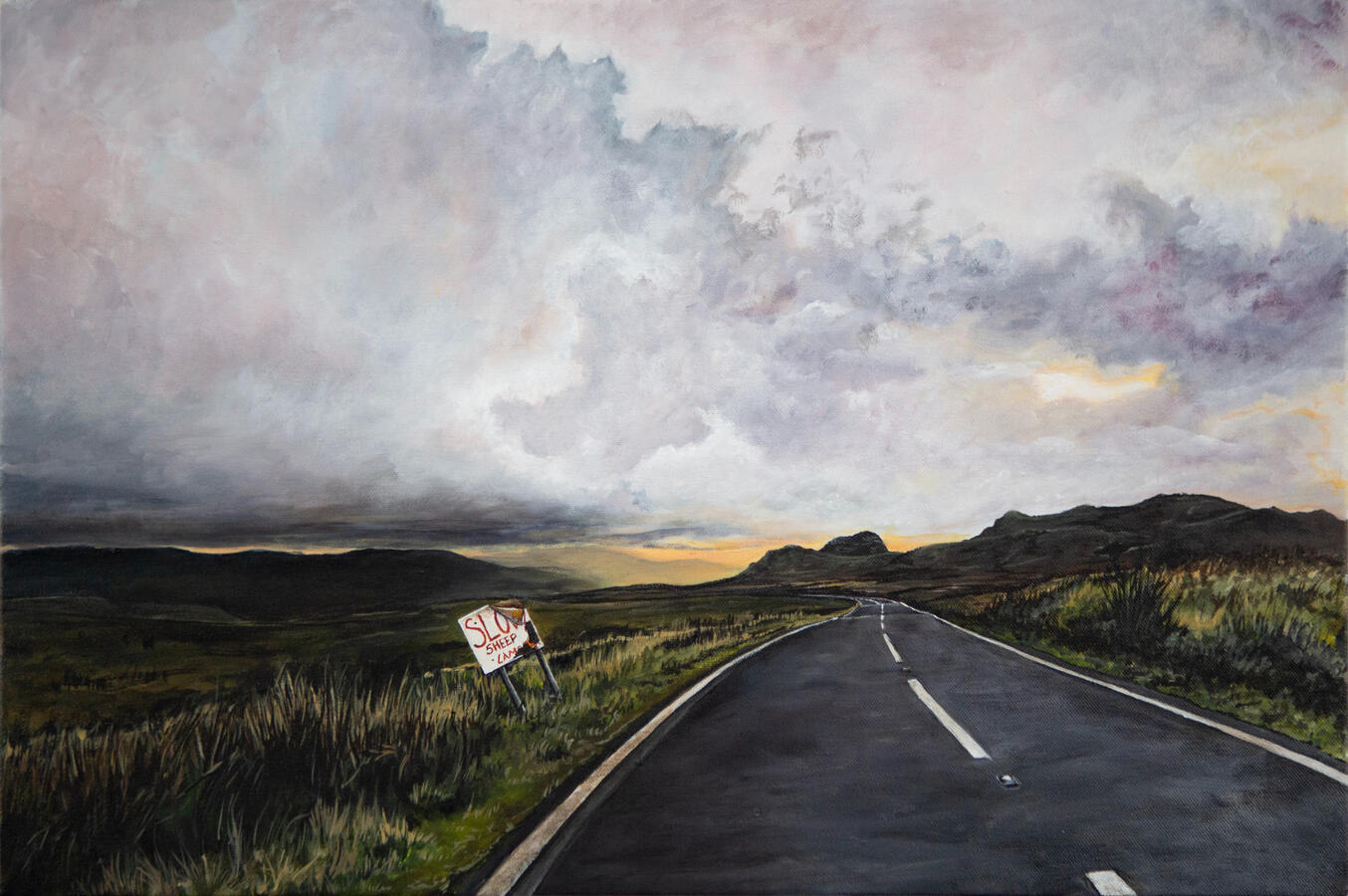 The Winding Road Over Migneint Moor 40 x 60 x 3 cm acrylic on canvas Available