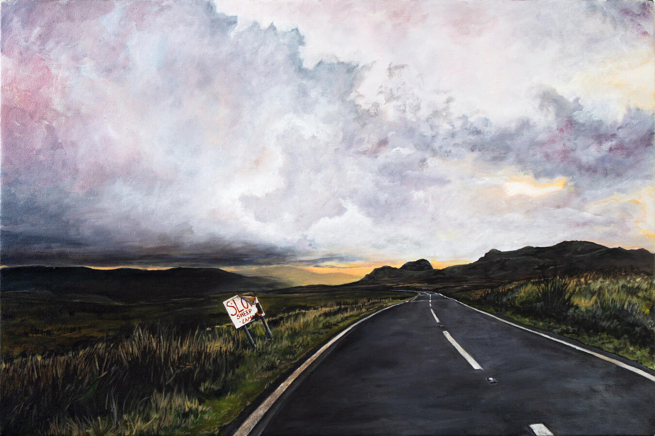 The Winding Road Over Migneint Moor 40 x 60 x 3 cm acrylic on canvas Sold